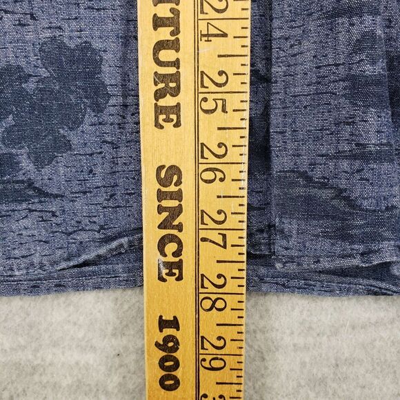 Peter Millar Sea Lore Chambray Hawaiian Shirt Mens Large Blue Tropical Stretch - Picture 8 of 8